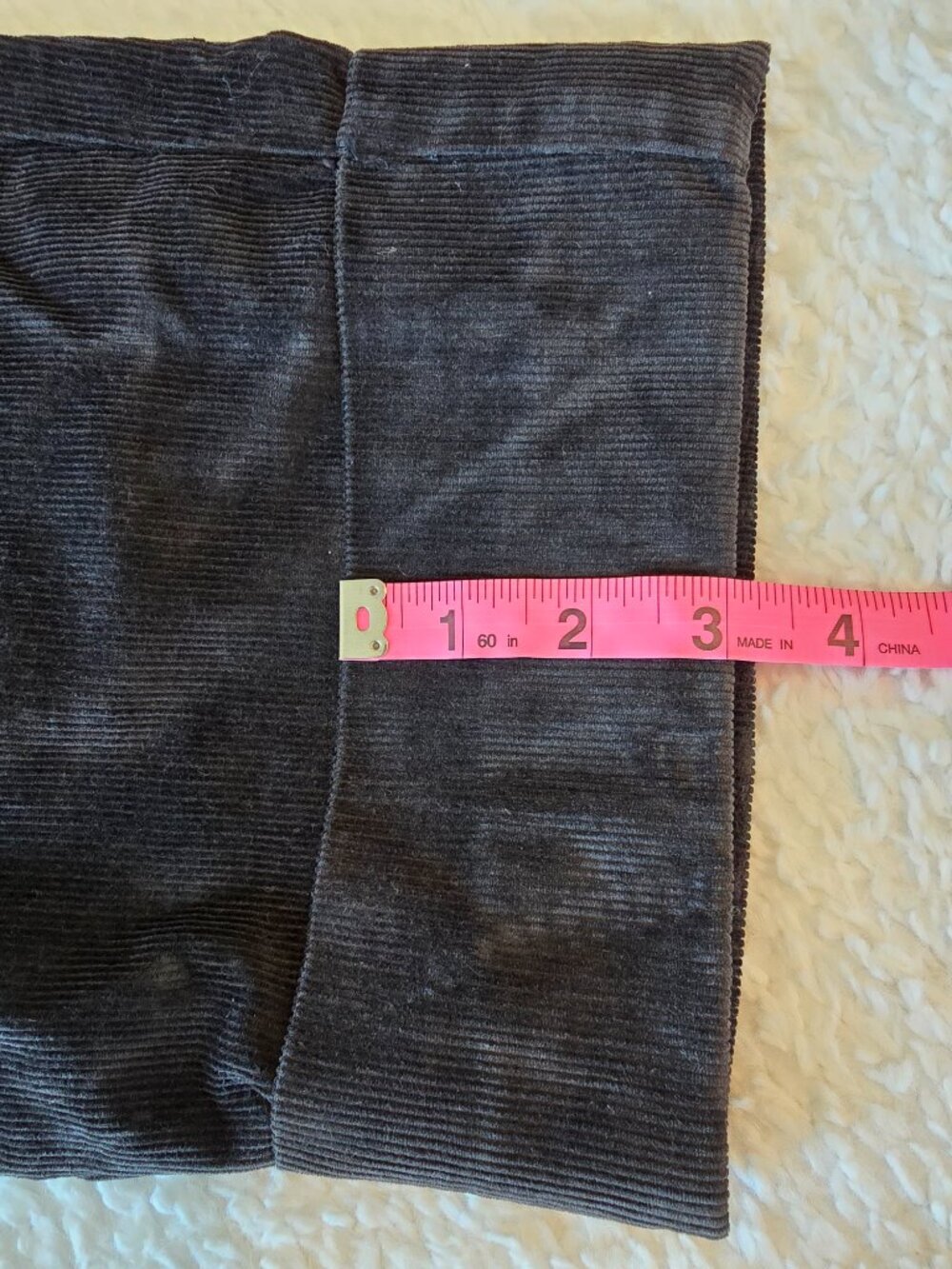 Talbots Stretch Corderoy Pants Charcoal Grey Cuffed Wide Leg Size 12 - Picture 15 of 16
